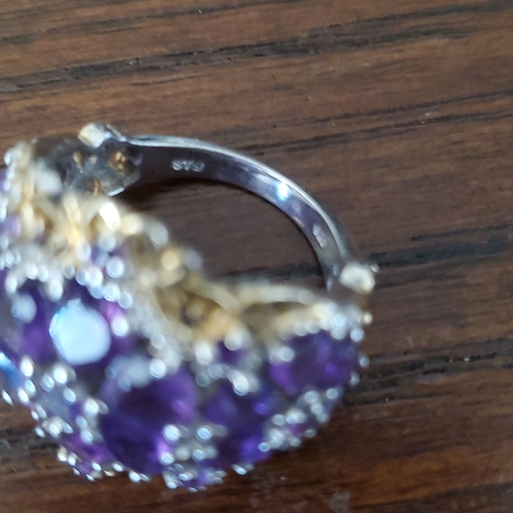 STERLING SILVER AND 18K GOLD AMETHYST RING - Picture 4 of 5